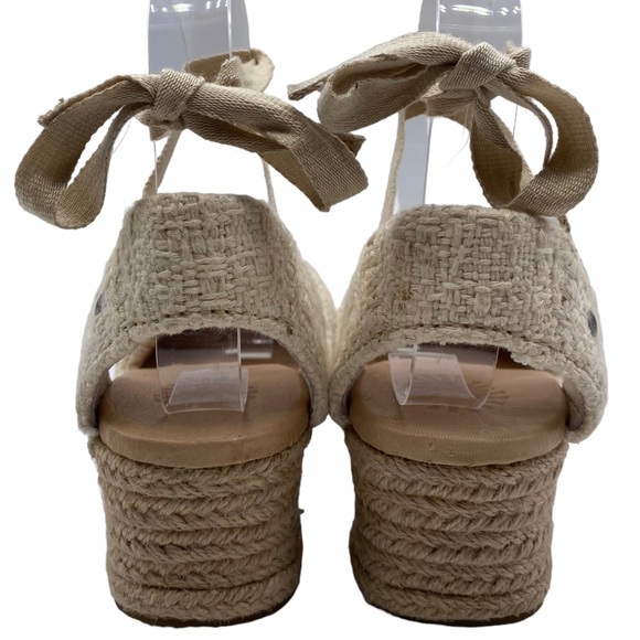 UGG Sandals Delmar Natural Espadrille Wedge Ankle Tie Size 8.5 - Picture 10 of 16